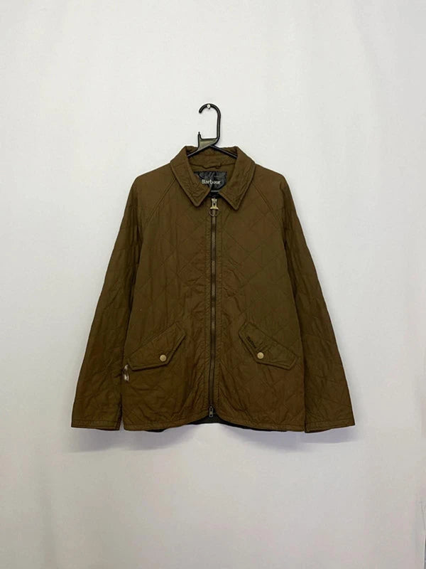 Barbour Quilted Jacket – Olive Green – Made in England – Size M