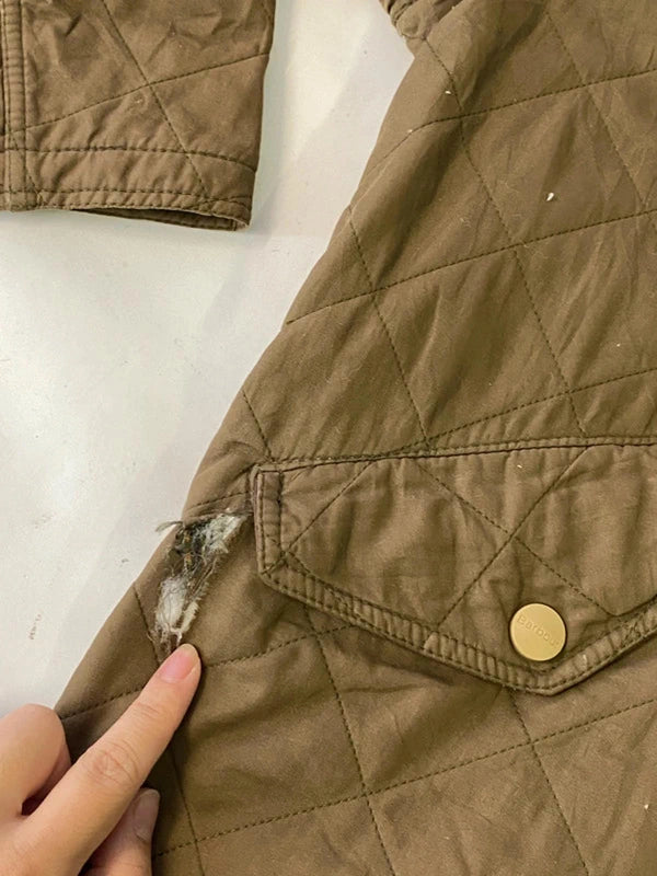 Barbour Quilted Jacket – Olive Green – Made in England – Size M