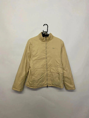 Vintage Nike Black Zip-Up Jacket – Beige Trim – Men’s M – Made in Indonesia