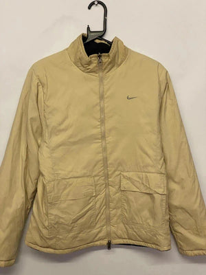 Vintage Nike Black Zip-Up Jacket – Beige Trim – Men’s M – Made in Indonesia