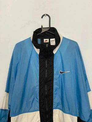 Vintage Nike Windbreaker Jacket – Blue/Black/Cream – Men’s XXL – Made in Malaysia