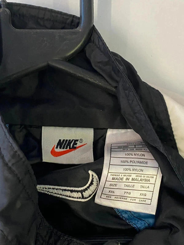 Vintage Nike Windbreaker Jacket – Blue/Black/Cream – Men’s XXL – Made in Malaysia
