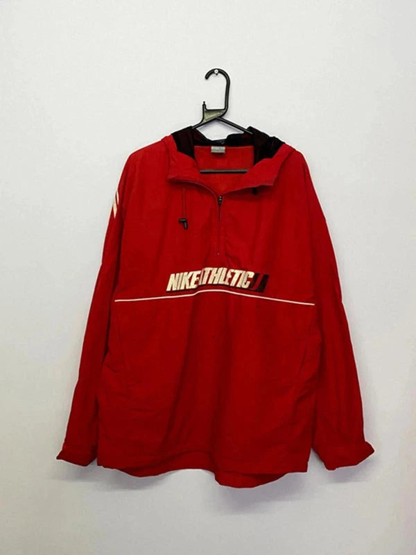 Vintage Nike Athletic Red Half-Zip Windbreaker - Size XL