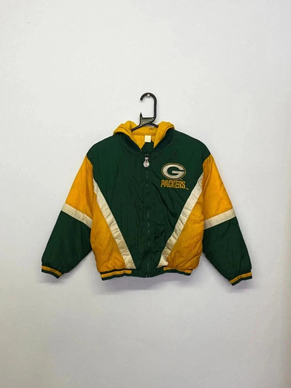 Vintage Green Bay Packers Kids NFL Jacket - Size approx. 6-8Y