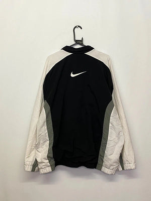 Vintage Nike Black & White Full-Zip Track Jacket – Size XXL