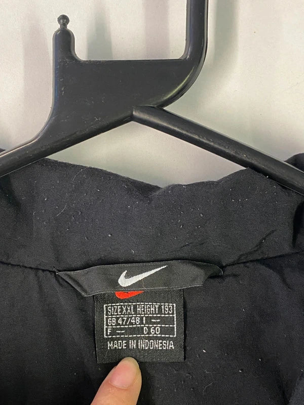 Vintage Nike Black & White Full-Zip Track Jacket – Size XXL