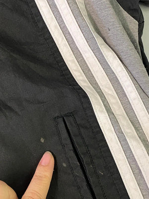 Vintage Adidas Black & Grey Full-Zip Windbreaker Jacket – Size M