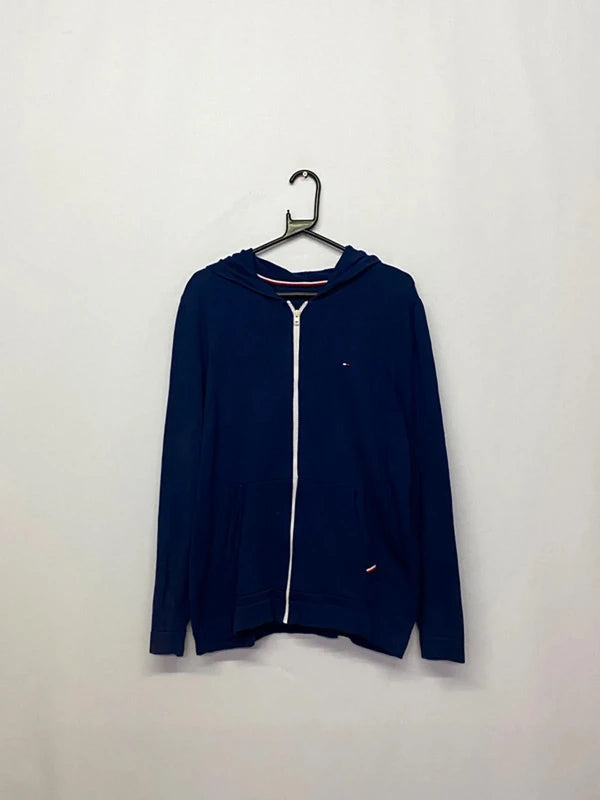 Tommy Hilfiger Navy Blue Zip-Up Hoodie – Size L