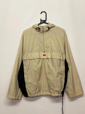 Vintage Nike Half-Zip Windbreaker Jacket Beige/Black (Size S)