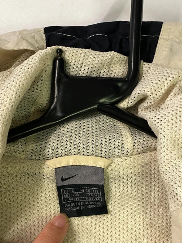 Vintage Nike Half-Zip Windbreaker Jacket Beige/Black (Size S)