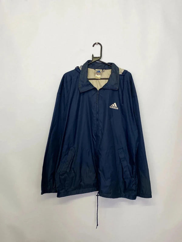 Vintage Adidas Navy Windbreaker Jacket - Size L