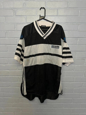 Adidas Originals Mesh Football Jersey Shirt Black White Blue D8