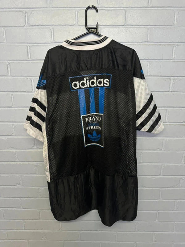 Adidas Originals Mesh Football Jersey Shirt Black White Blue D8