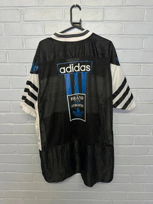 Adidas Originals Mesh Football Jersey Shirt Black White Blue D8