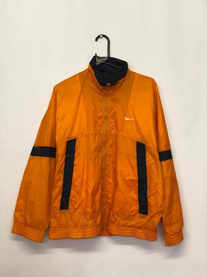 🧥 Vintage Nike Orange & Black Full-Zip Windbreaker Jacket