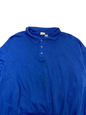 Vintage 90s Blue Nike Button-up Sweatshirt Men's XXXL