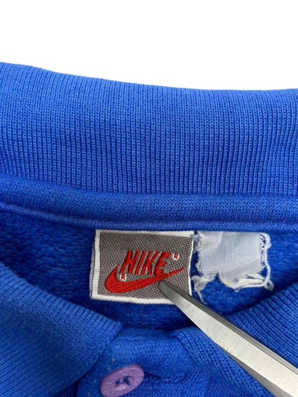 Vintage 90s Blue Nike Button-up Sweatshirt Men's XXXL