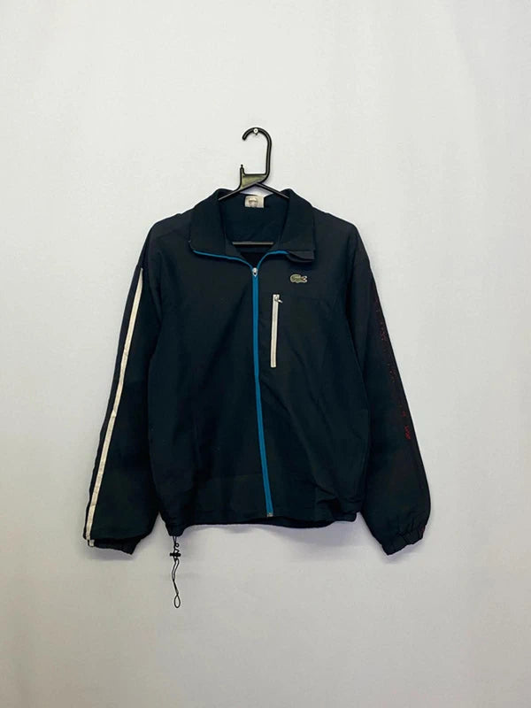 Lacoste Sport Full-Zip Track Jacket – Size S – Navy with White Stripe