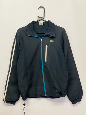 Lacoste Sport Full-Zip Track Jacket – Size S – Navy with White Stripe