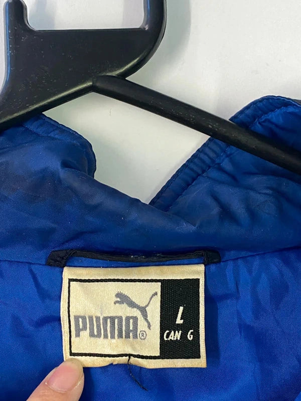 Vintage Puma Blue Colourblock Windbreaker Jacket – Size L