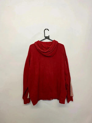 Adidas Red 3-Stripes Full-Zip Hoodie (Men’s L, Made in Romania)