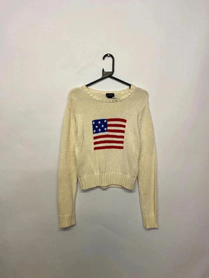 Vintage Cream USA Flag Knit Sweater – One Step Up (Size S/M)
