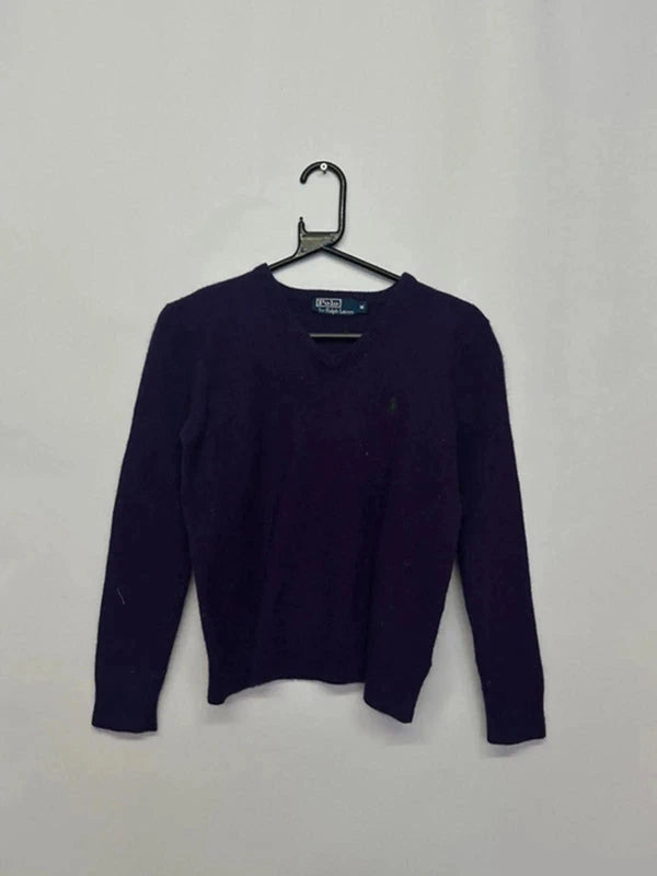 Polo Ralph Lauren Purple Wool V-Neck KID Jumper
