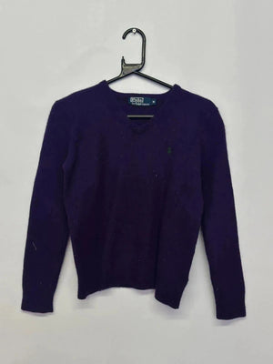 Polo Ralph Lauren Purple Wool V-Neck KID Jumper