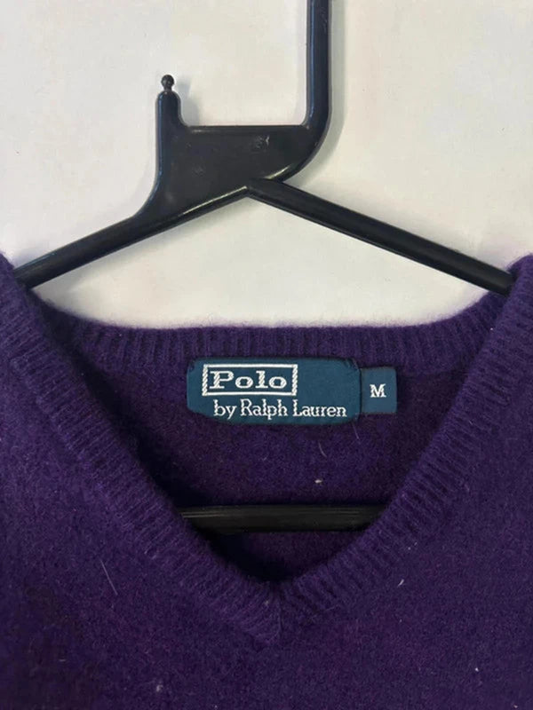 Polo Ralph Lauren Purple Wool V-Neck KID Jumper