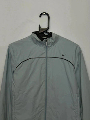 Nike Light Grey Windbreaker Jacket with Black Swoosh