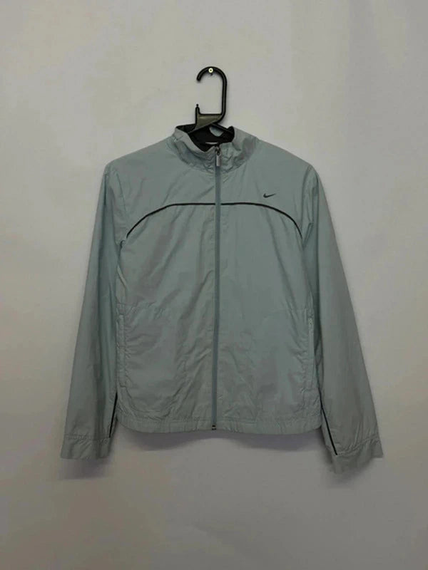 Nike Light Grey Windbreaker Jacket with Black Swoosh