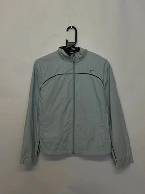 Nike Light Grey Windbreaker Jacket with Black Swoosh