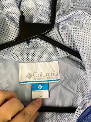 Columbia Blue Hooded Windbreaker Jacket – Size XXL
