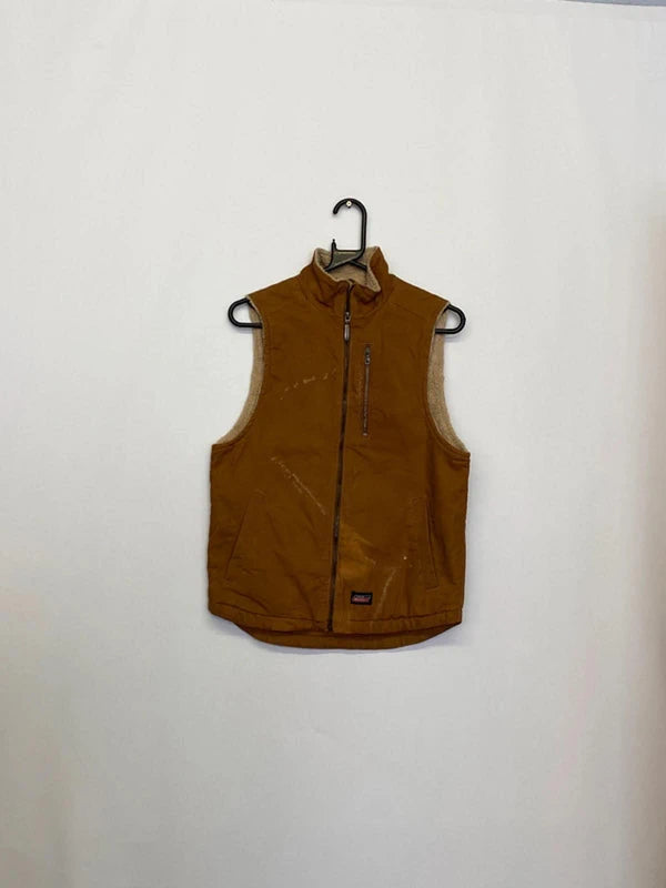 Dickies Brown Sherpa-Lined Work Vest – Size S (34–36)