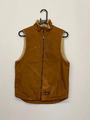 Dickies Brown Sherpa-Lined Work Vest – Size S (34–36)