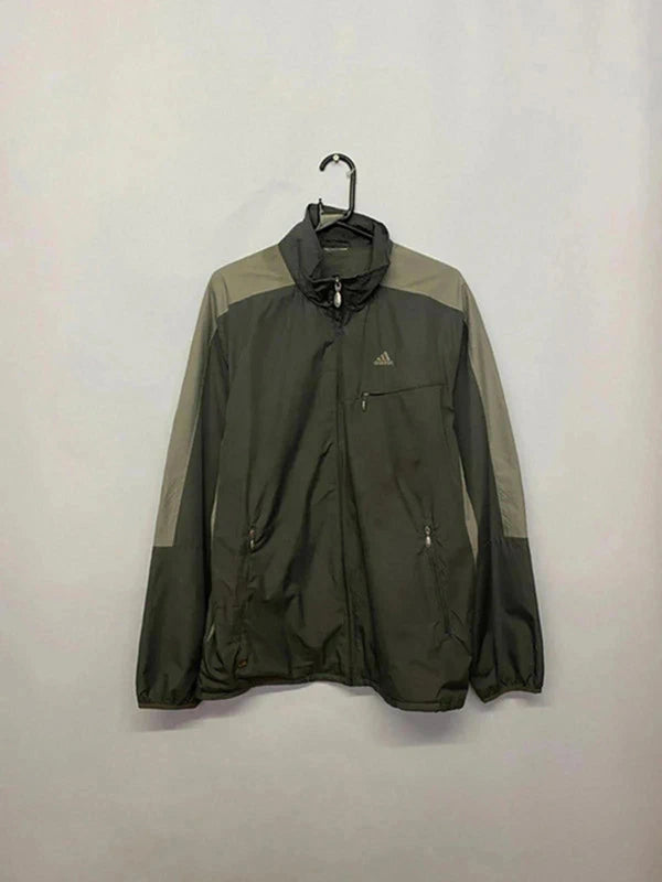 Adidas Windbreaker Jacket – Olive Green & Grey