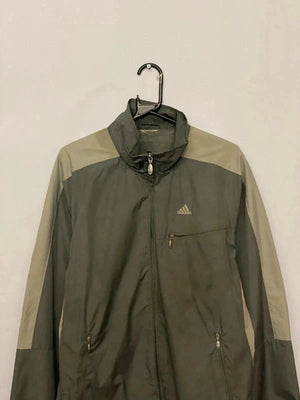 Adidas Windbreaker Jacket – Olive Green & Grey