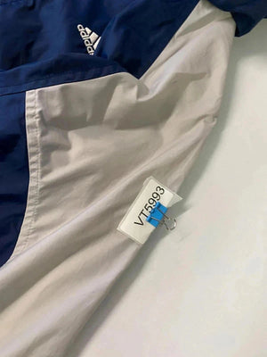 Adidas Navy & Beige Windbreaker Jacket – Size XL – Retro 3-Stripes