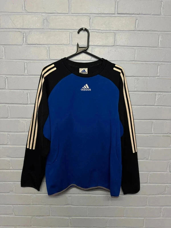 Vintage Adidas Blue & Black Sweatshirt – Size M