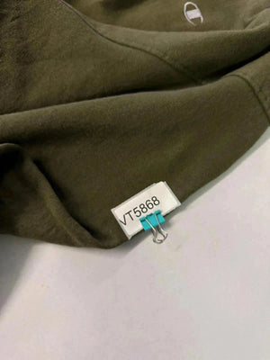 Vintage Champion Hoodie XXL Olive Green Pullover Embroidered Logo USA Made