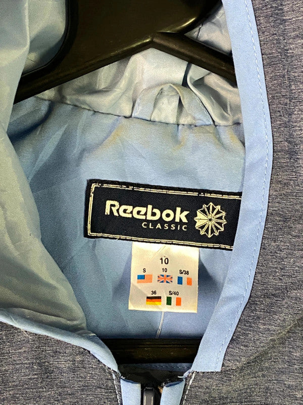 Reebok Classic Navy & Light Blue Zip-Up Hooded Jacket (UK 10 / S)