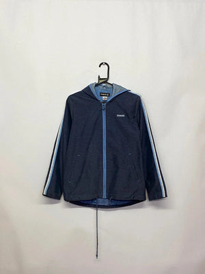 Reebok Classic Navy & Light Blue Zip-Up Hooded Jacket (UK 10 / S)