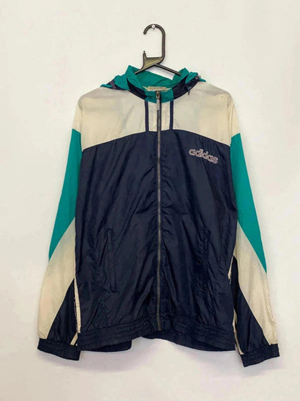 Vintage Adidas Windbreaker Jacket – Navy/Teal/Cream – Size M