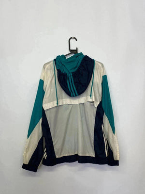 Vintage Adidas Windbreaker Jacket – Navy/Teal/Cream – Size M