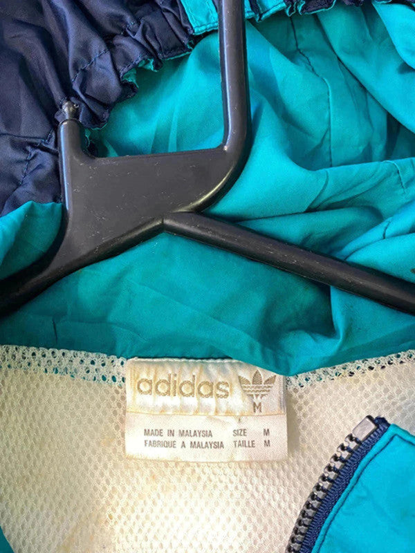 Vintage Adidas Windbreaker Jacket – Navy/Teal/Cream – Size M
