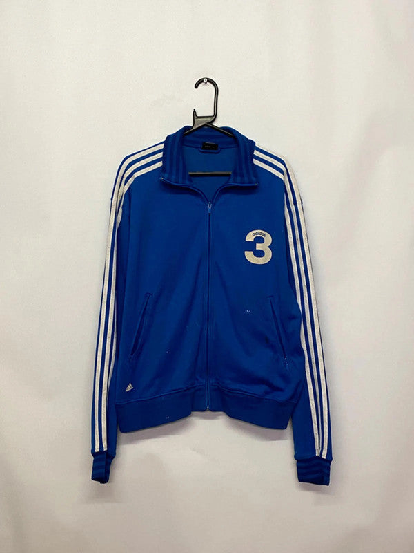 Adidas Blue Track Jacket with “3” Logo – Size XL