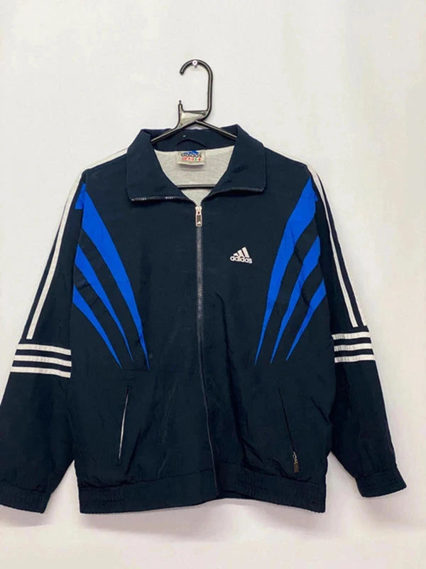 Adidas Navy Blue Track Jacket – 3 Stripe Logo – XXL – Retro