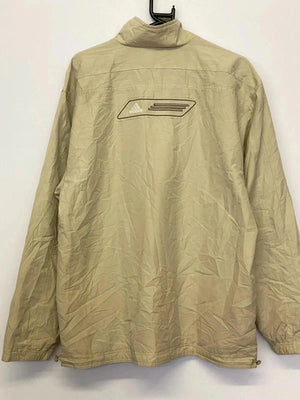 Adidas Beige Windbreaker Jacket with Black 3-Stripes (Men’s M)