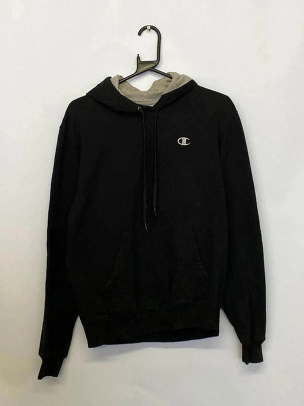 Champion Eco Black Hoodie – Small – Classic Pullover Sweatshirt