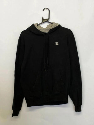 Champion Eco Black Hoodie – Small – Classic Pullover Sweatshirt